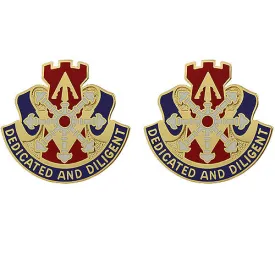 111th Engineer Battalion Unit Crest (Dedicated and Diligent) - Sold in Pairs