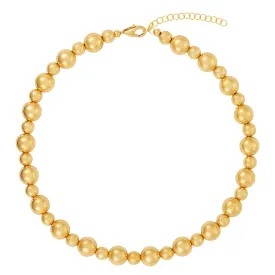 14K Gold Filled 10mm and 7mm 14" 2" Beaded Necklace