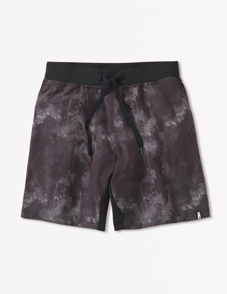 Acadia Short: Black Cloud Drip Print