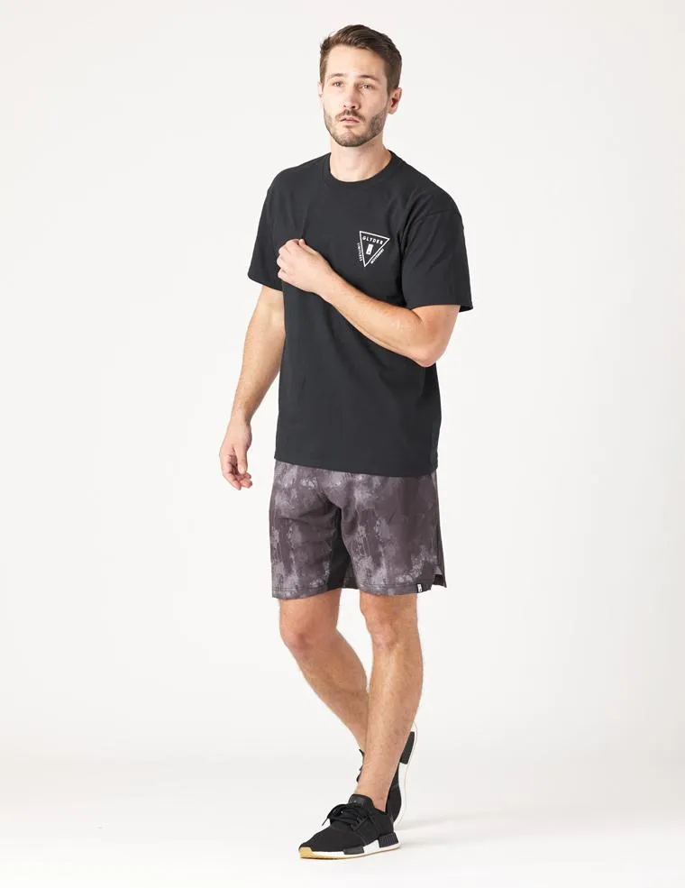 Acadia Short: Black Cloud Drip Print