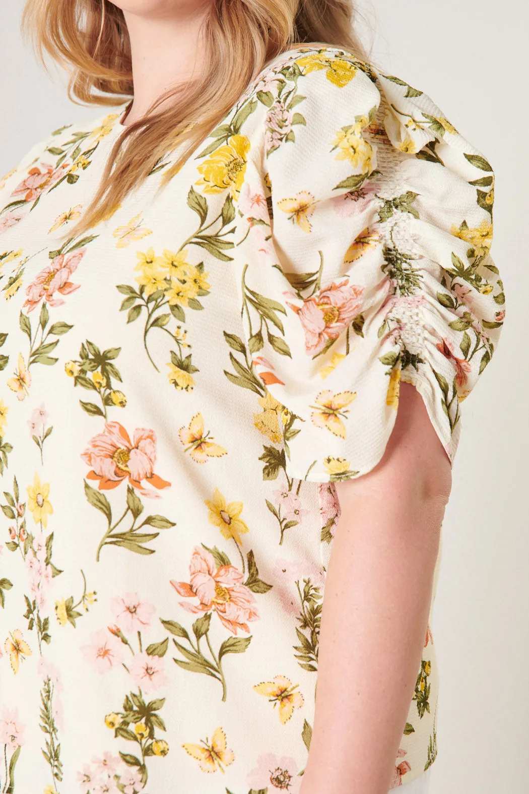 Ashlynn Floral Puff Sleeve Blouse Curve