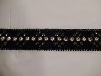 b.b. Simon Black Pony Hair Crystal Belt