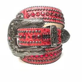 b.b. Simon 'Blood Red Double Studded' Crystal Belt