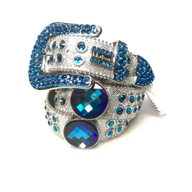 b.b. Simon 'Deep Ocean Drip' Blue Fully Loaded Crystal Belt