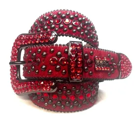 b.b. Simon Fully Loaded 'Blood Red' Pony Crystal Belt