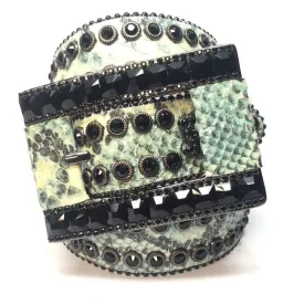 b.b. Simon Natural Lime Python Crystal Belt