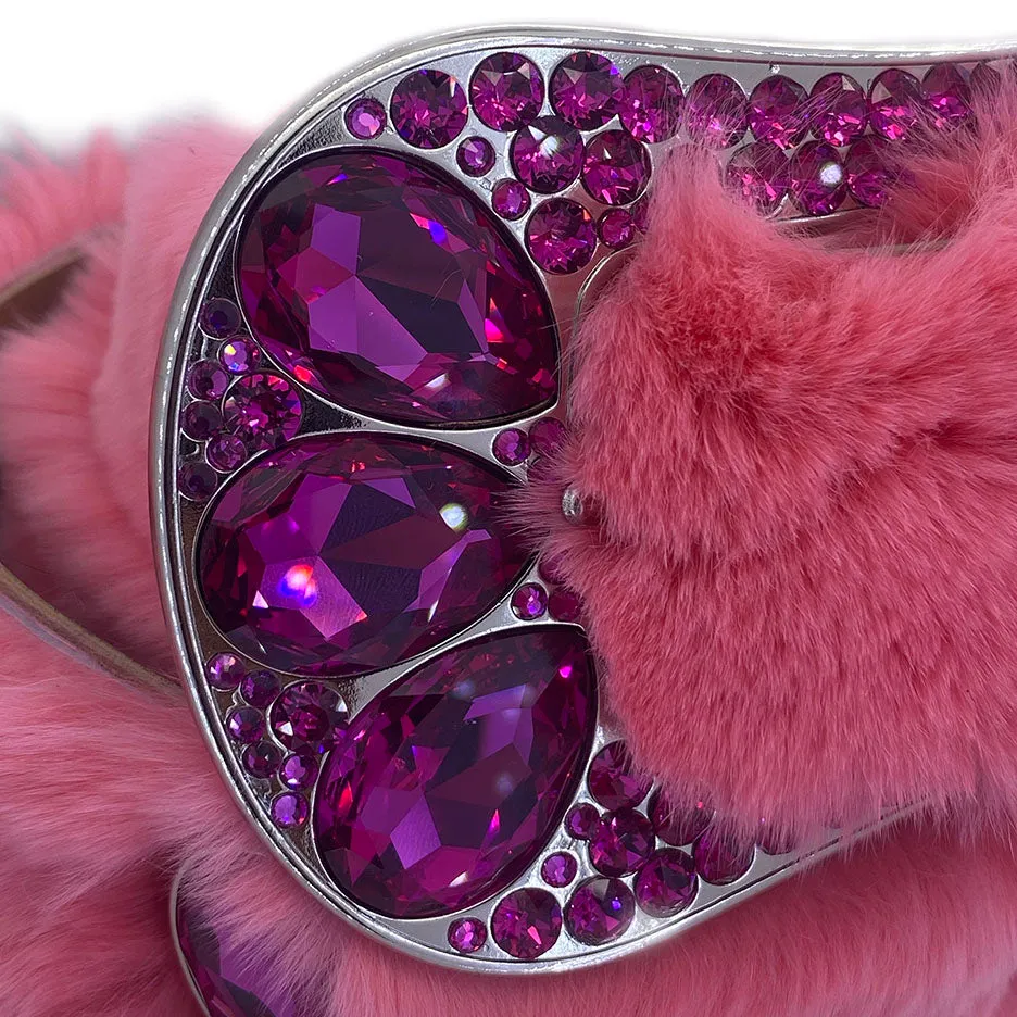 b.b. Simon Pink Fur Purple Crystal Belt