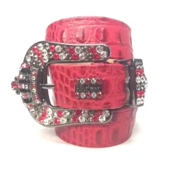 b.b. Simon "Peppermint Red Croc" Swarovski Crystal Belt