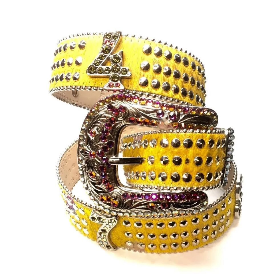 b.b. Simon "Yellow Number Belt" Crystal Belt