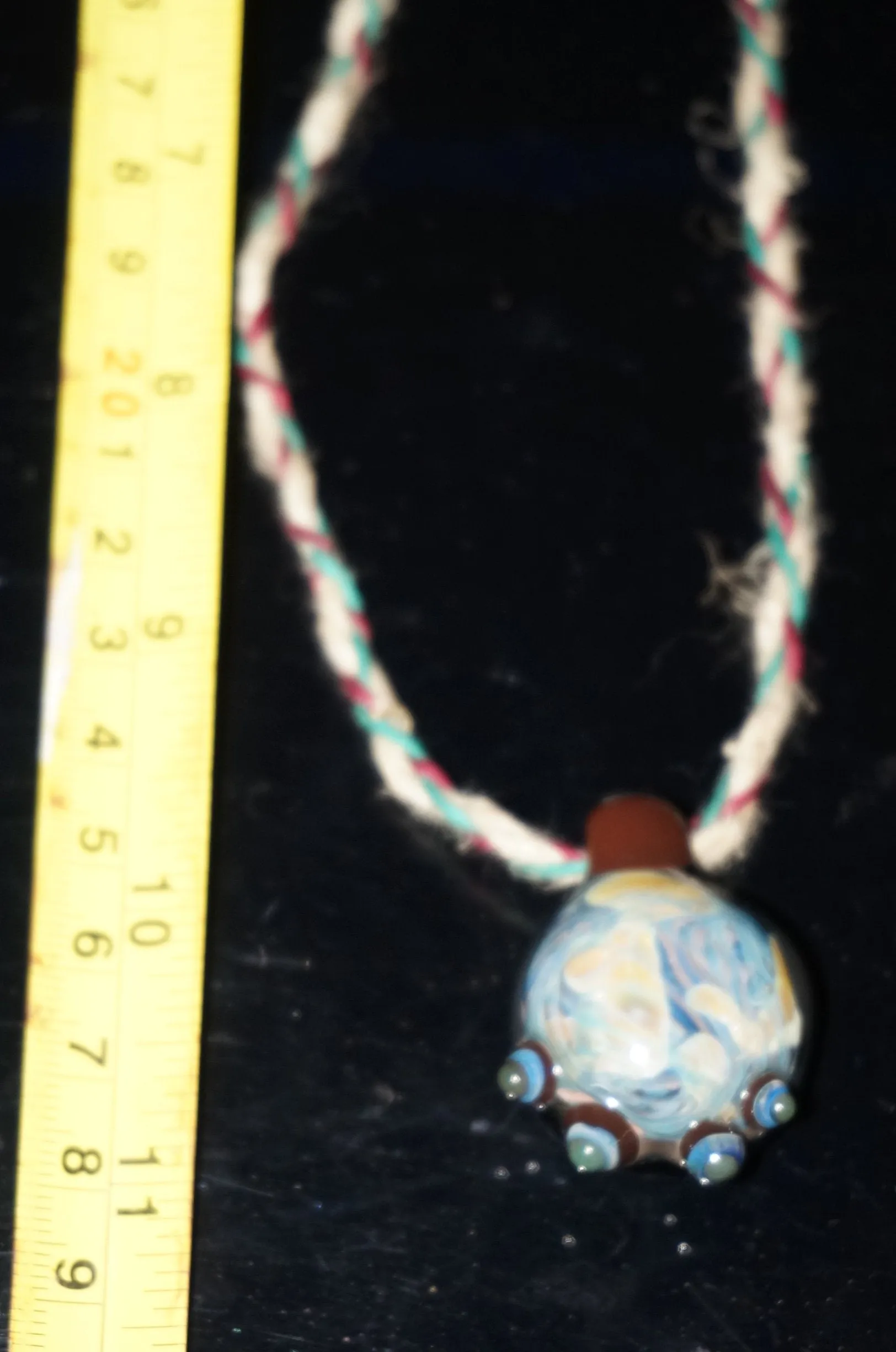 Blue/Orb World pendant with hemp chain - Caliculturesmokeshop.com