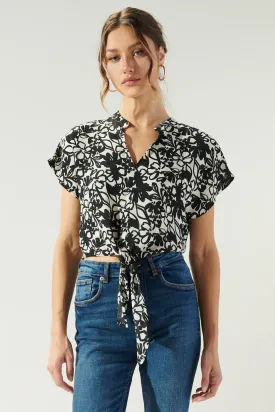 Bona Vista Floral Crofton Tie Front Crop Top