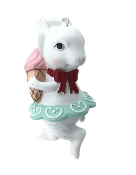 Bunny with Ice Cream Hanging Ornament