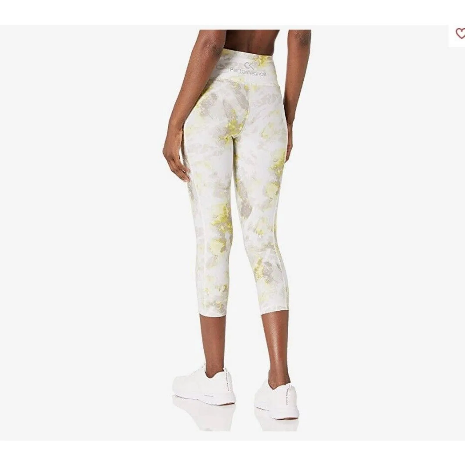 Calvin Klein Womens Enlighten Daffodil Printed Cropped Leggings Size XS $49