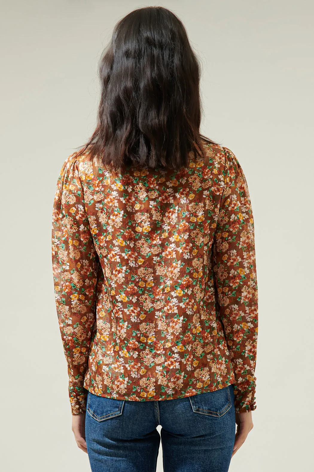 Candice Floral Rush Hour Bow Tie Blouse