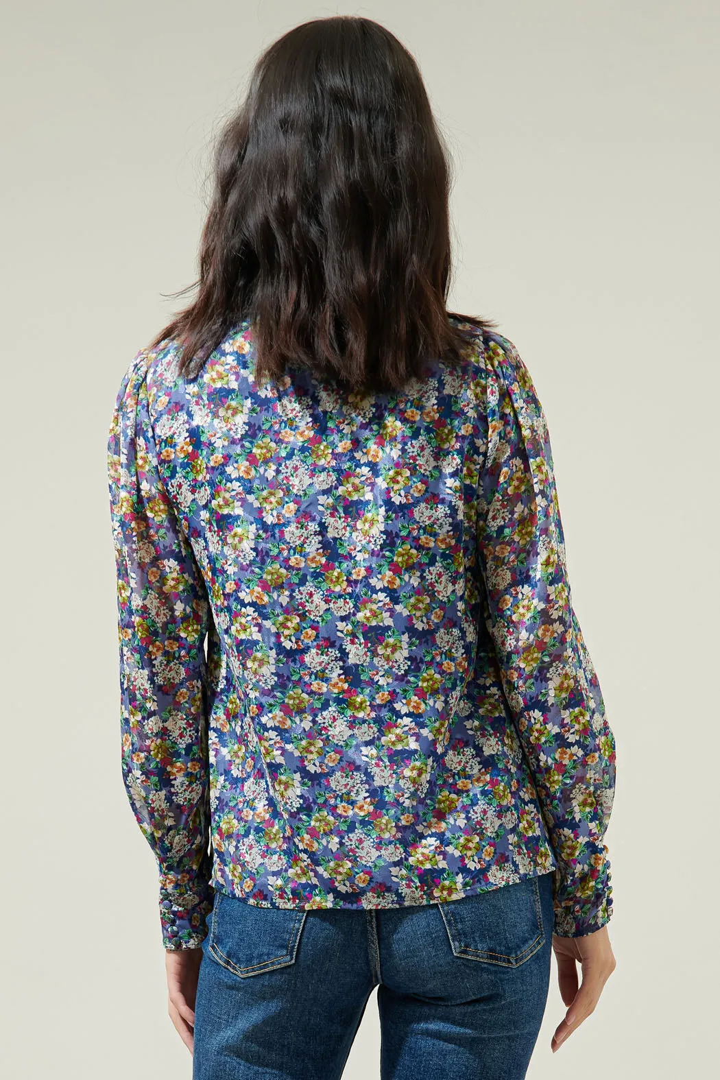 Candice Floral Rush Hour Bow Tie Blouse