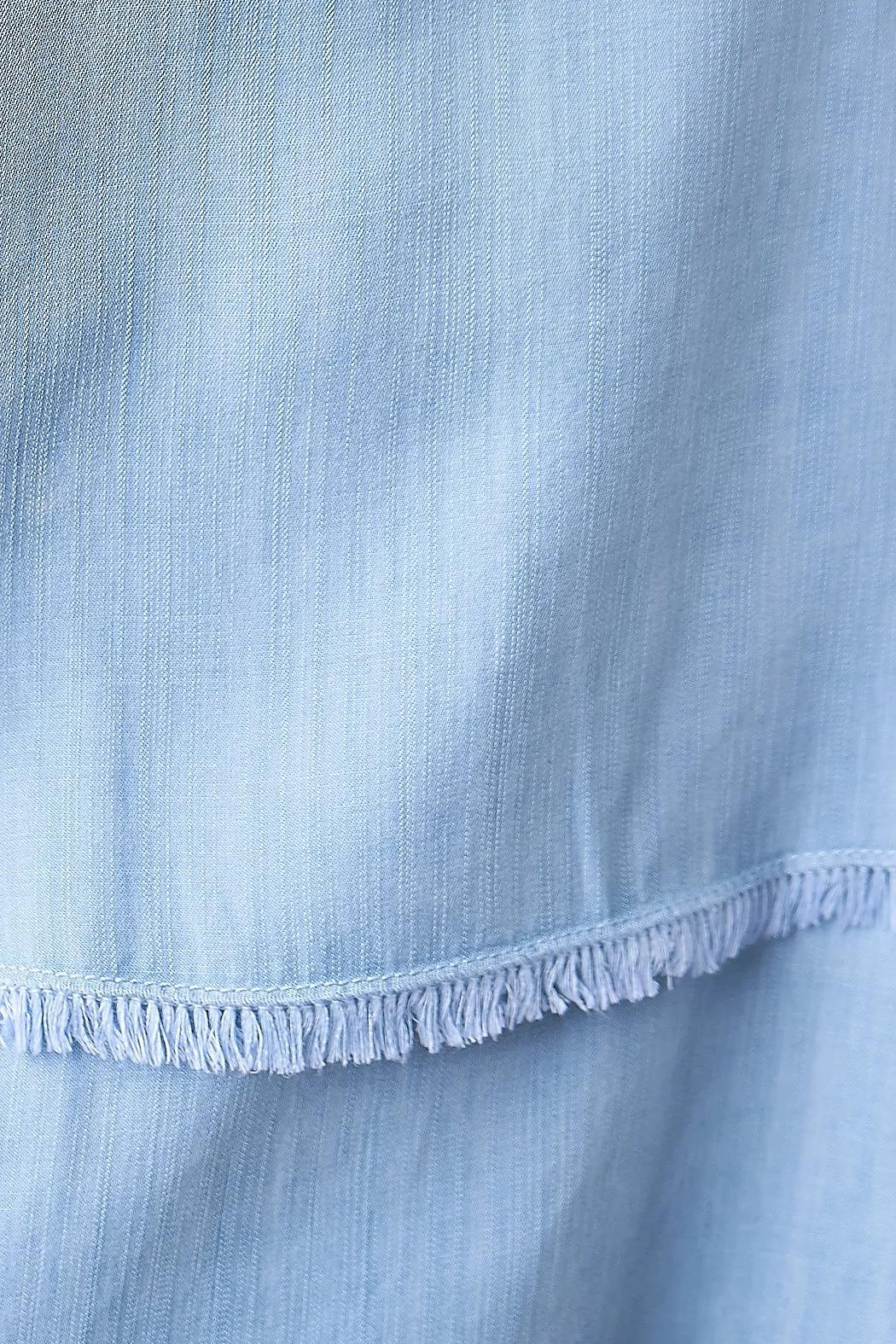 Cannes Chambray Frayed Hem Top