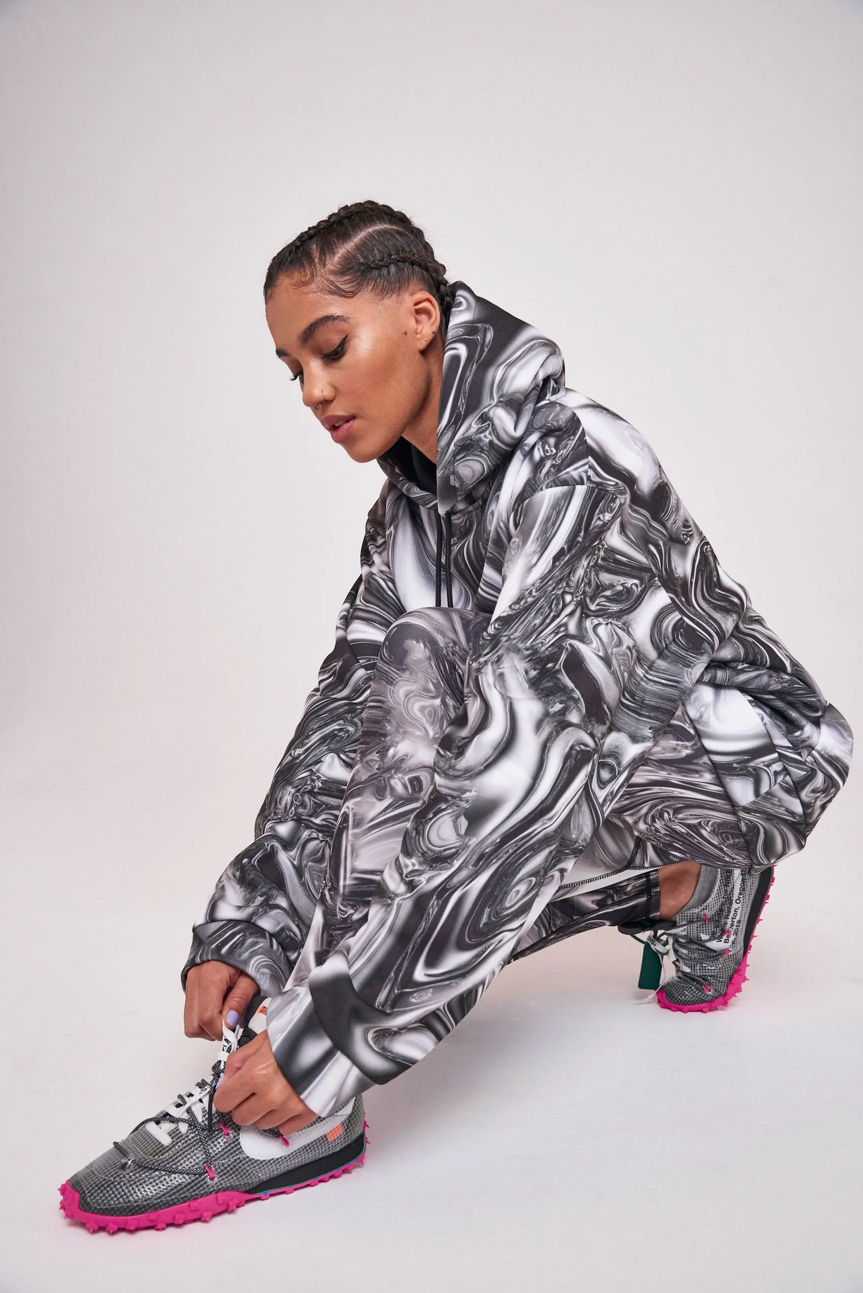 Chrome Print Oversized Hoodie