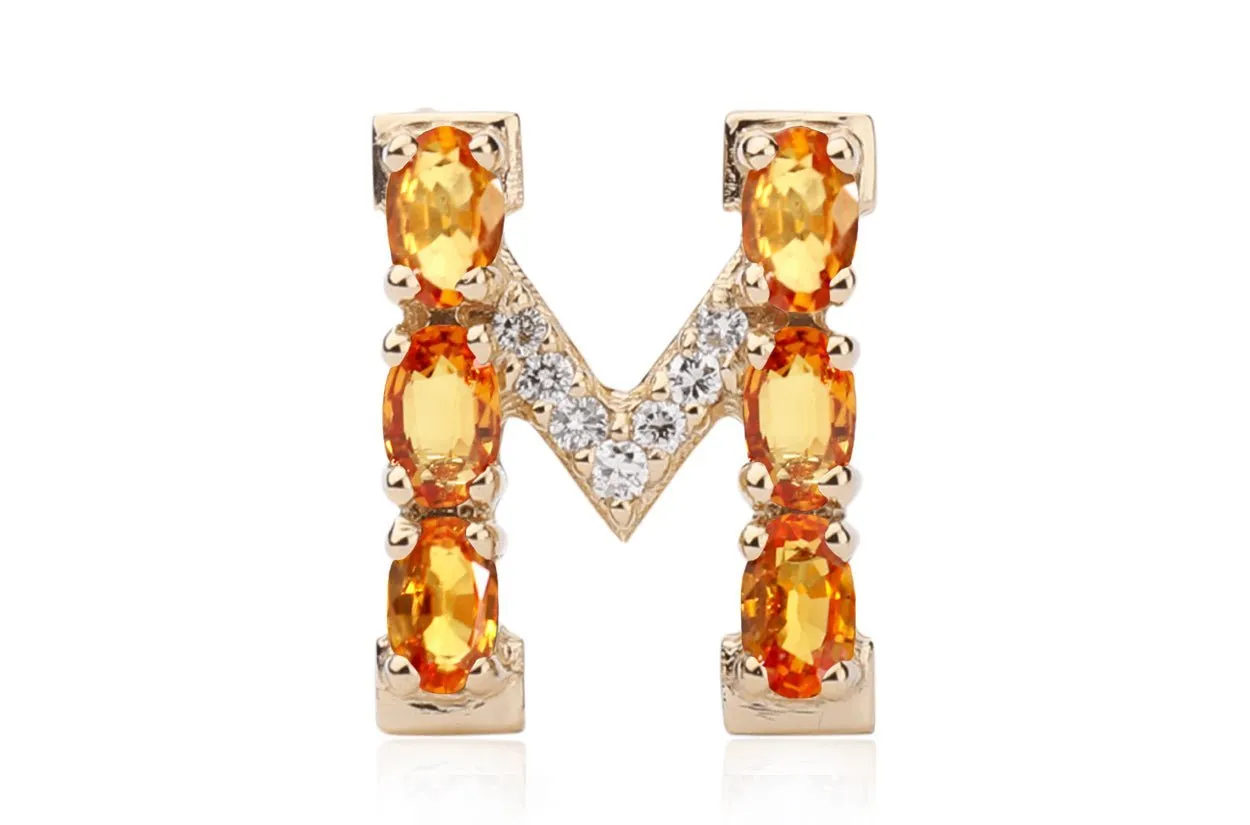 Cufflinks Letter M Initial 18kt Gold