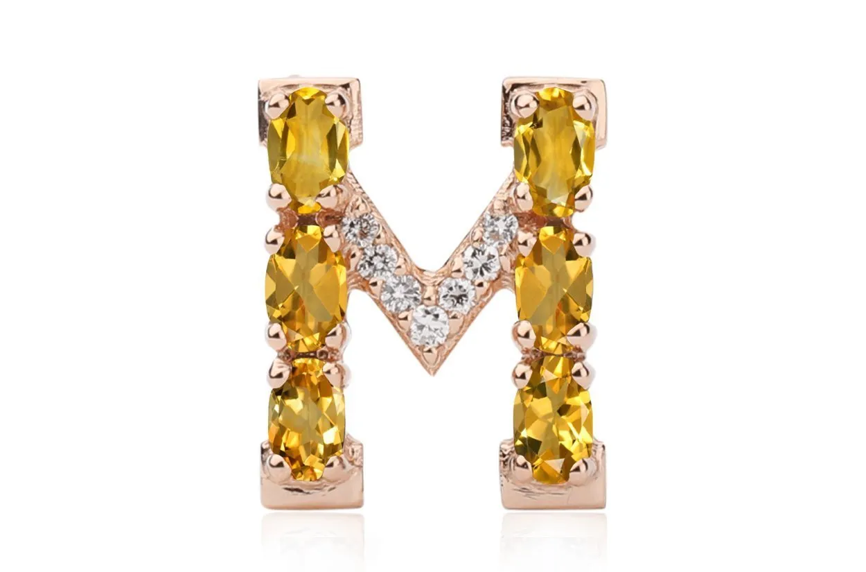 Cufflinks Letter M Initial 18kt Gold