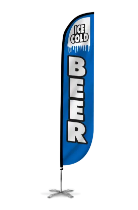 Ice Cold Beer Feather Flag