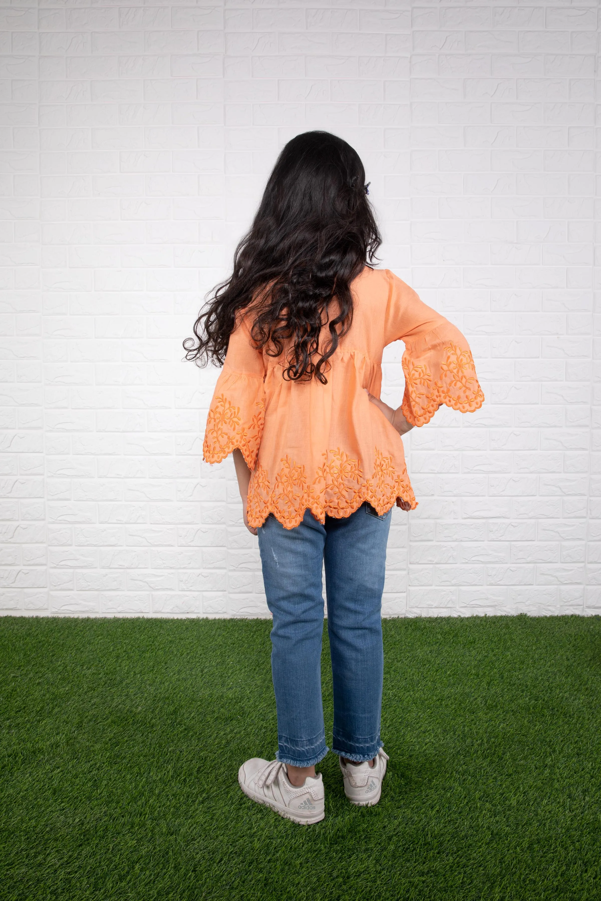 Lacey Peach Blouse