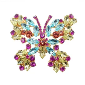 Large Swarovski Crystals Butterfly Statement Brooch