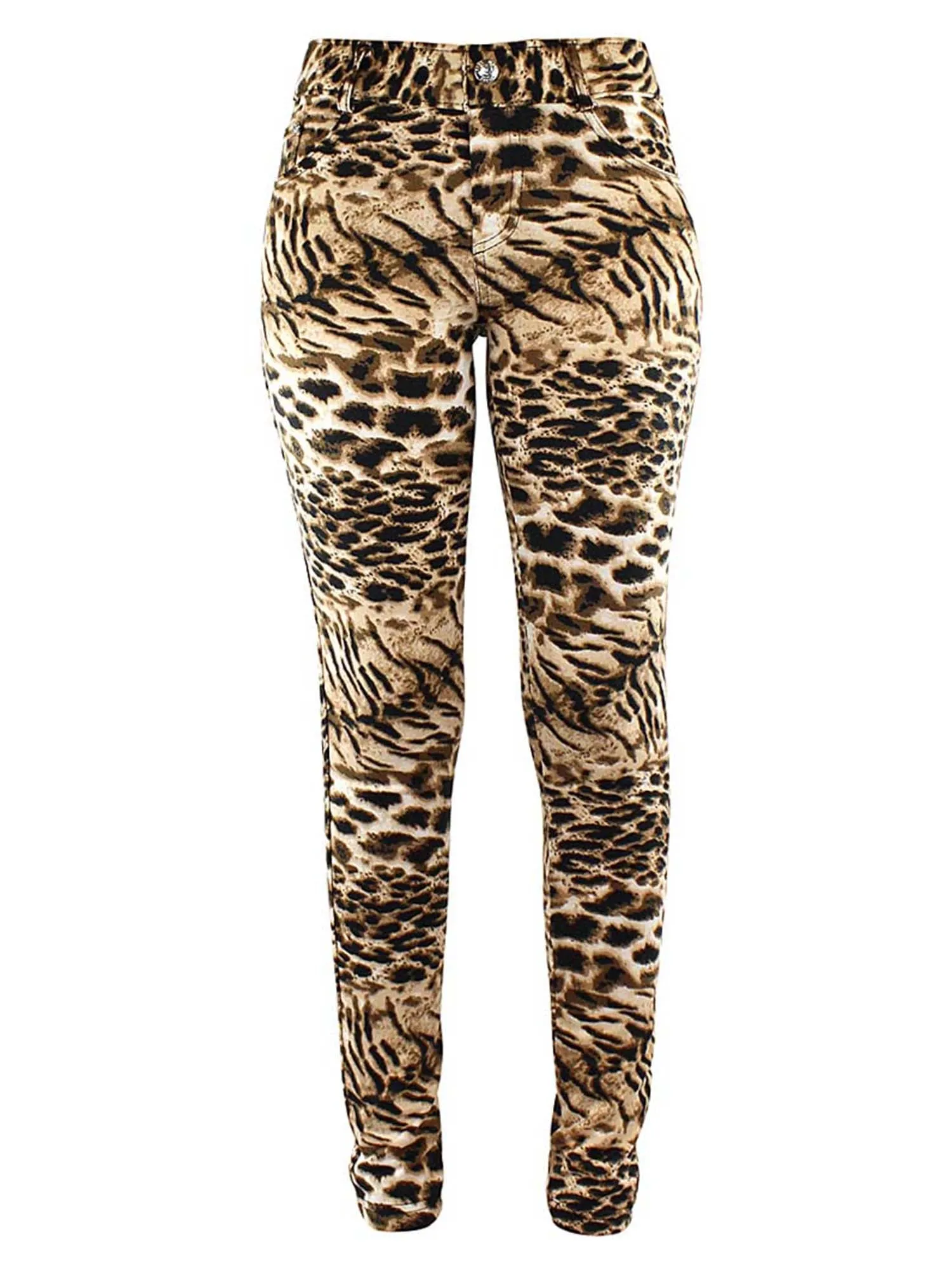 Leopard Print Jeggings With Pockets Size Small/Medium