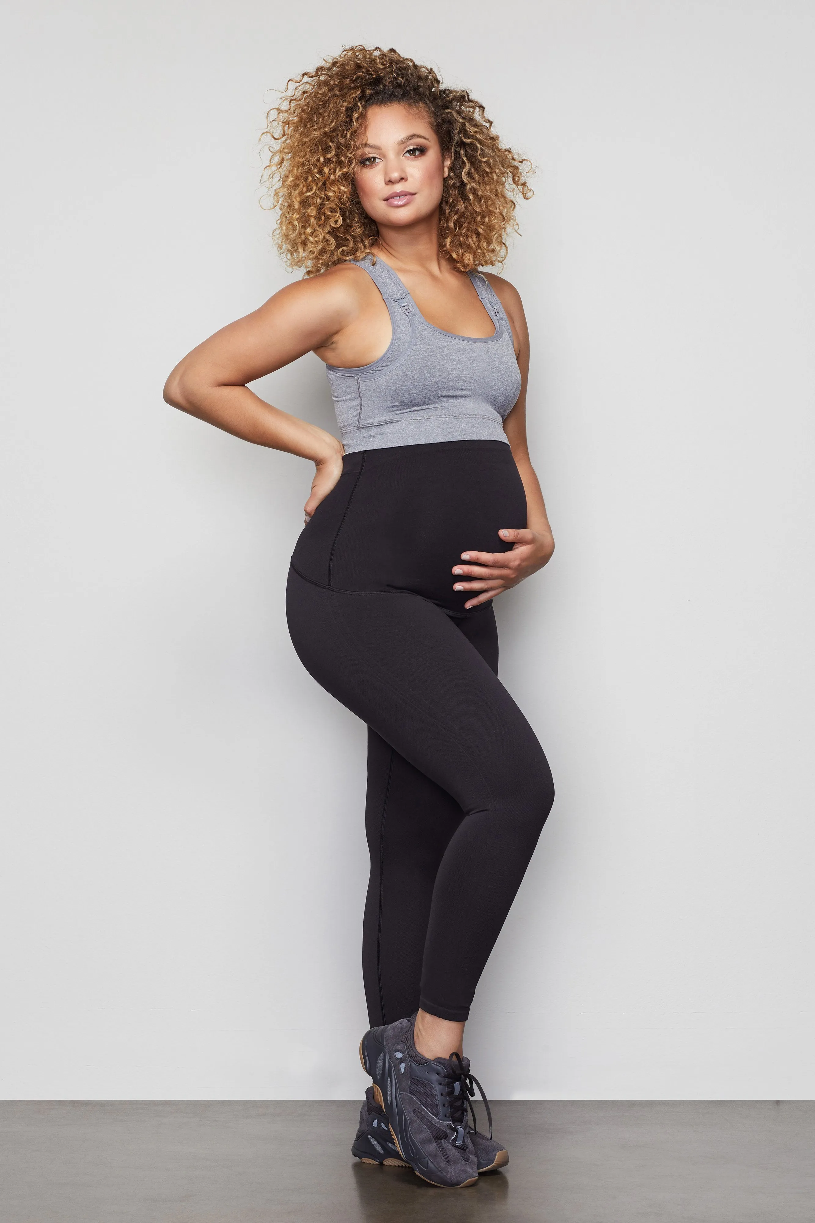 MATERNITY SEAMLESS NURSING BRA | HEATHER GREY001