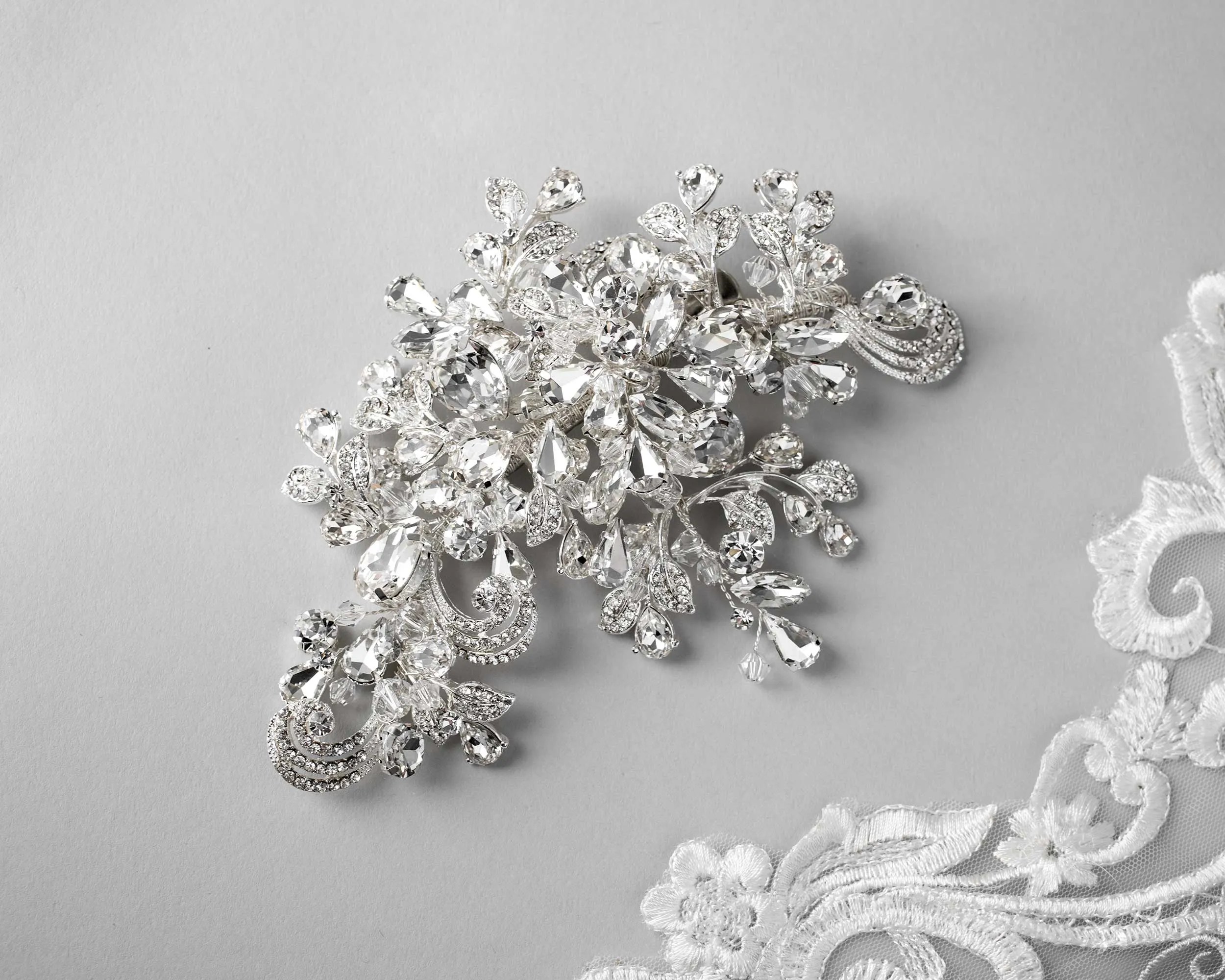 Maximalist Crystal Wedding Headpiece