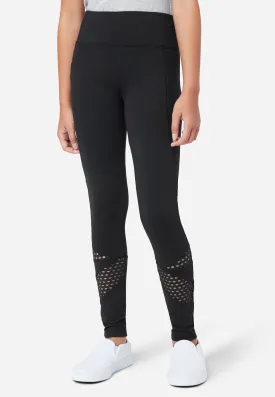 Mesh Cutout Full-Length Leggings