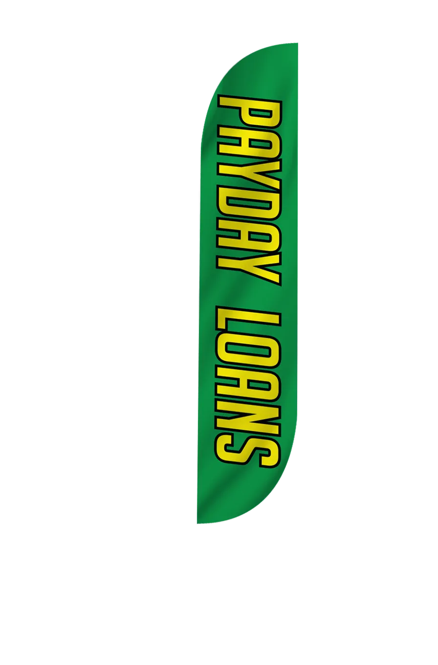 Payday Loans Feather Flag Green