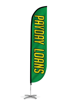 Payday Loans Feather Flag Green