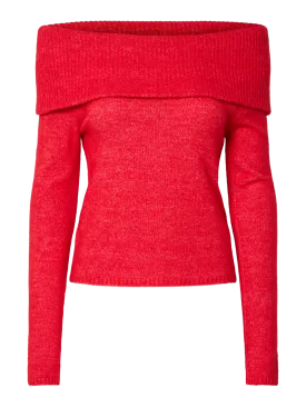 PCRIKO Knit Top - High Risk Red