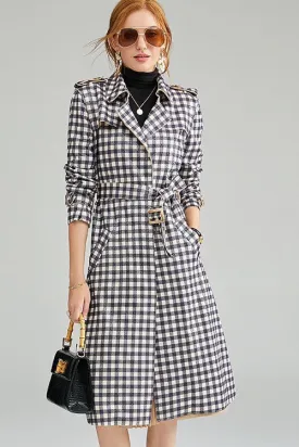 Plaid Trench Coat W/ Belt