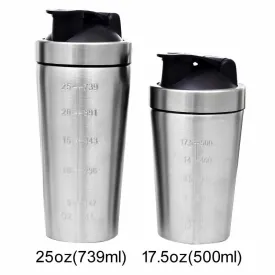 Stainless steel protein powder shaker blender water bottle