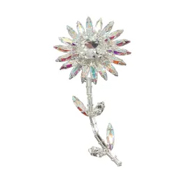 Swarovski Crystals Sparkling Flower Lapel Brooch