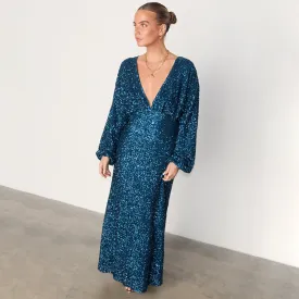 Teal Sequin Emma Dress