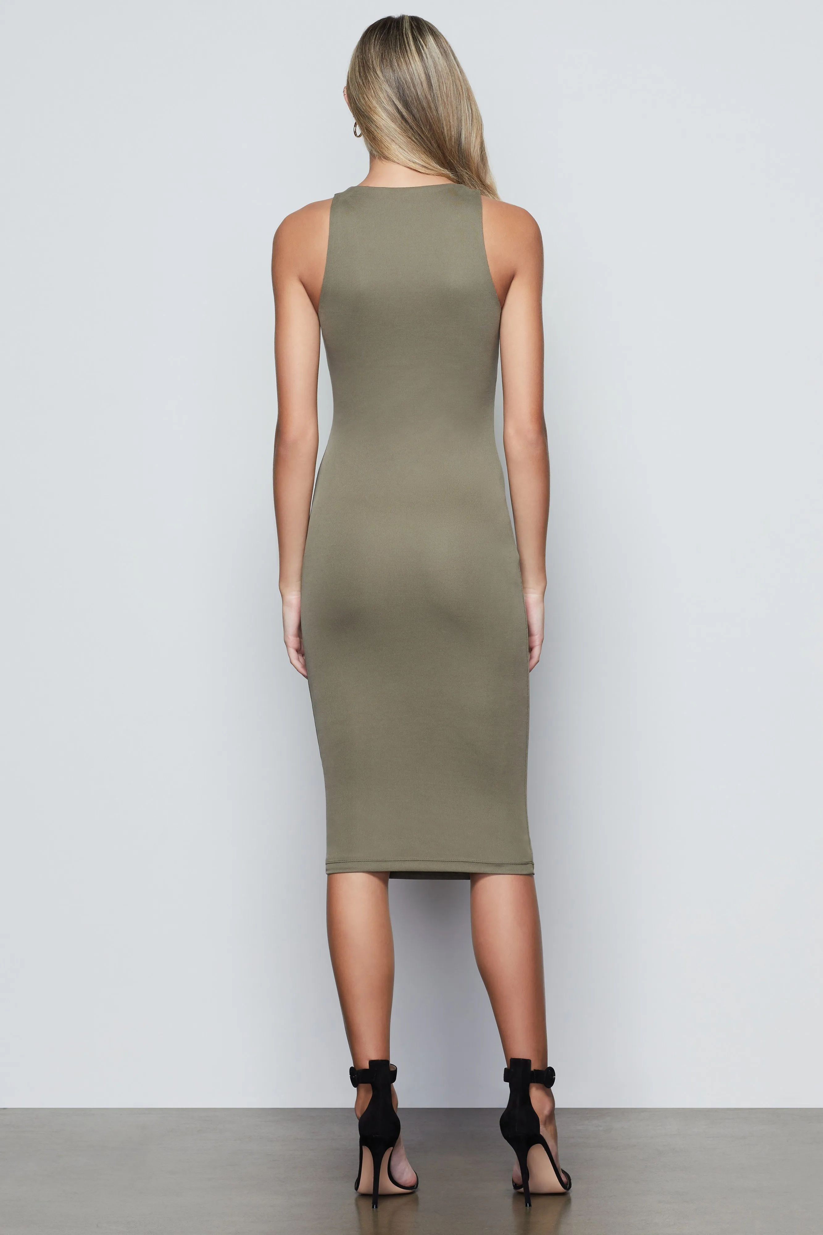 THE BODY SCULPTED MIDI DRESS | SAGE001