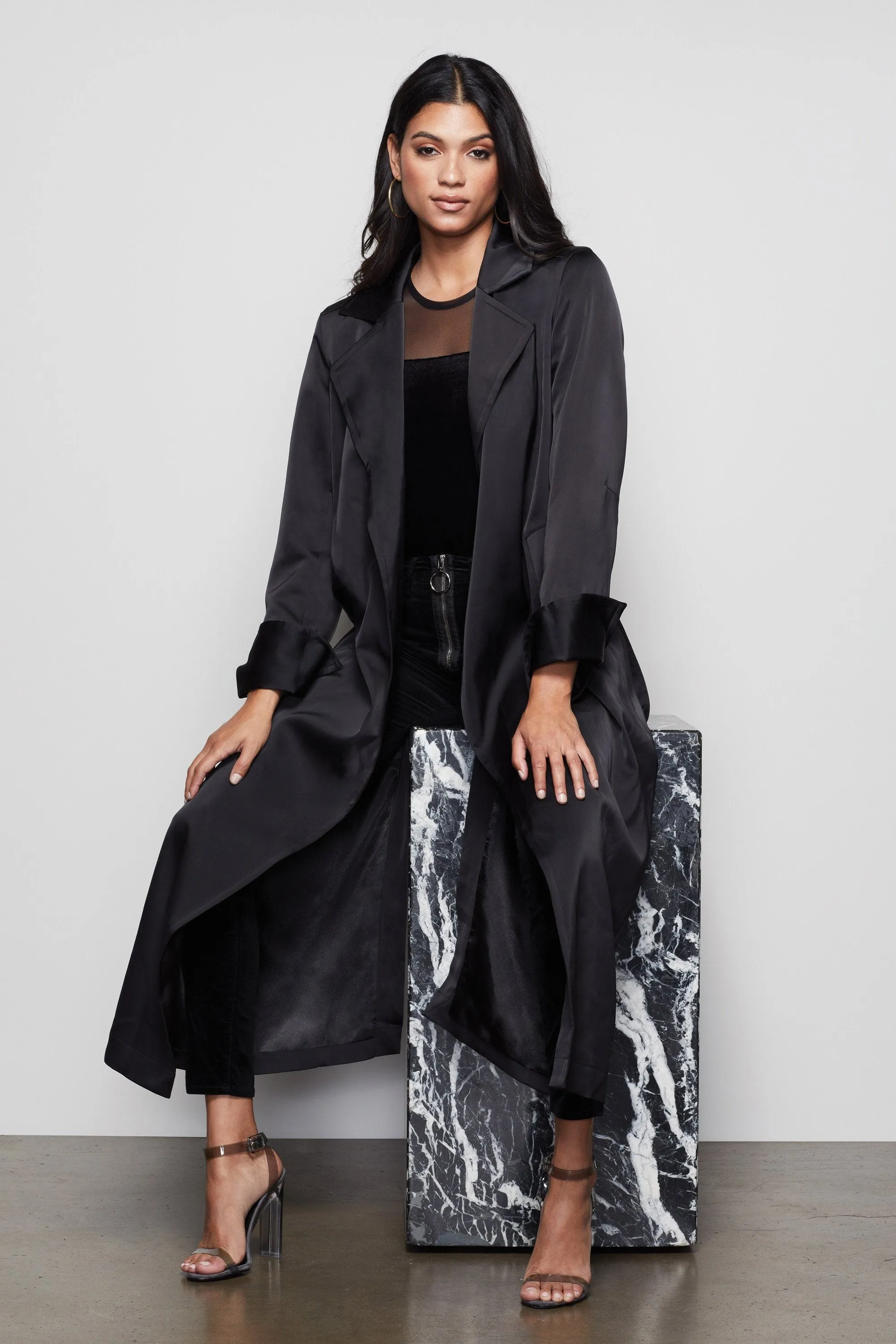 THE SATIN TRENCH | BLACK001