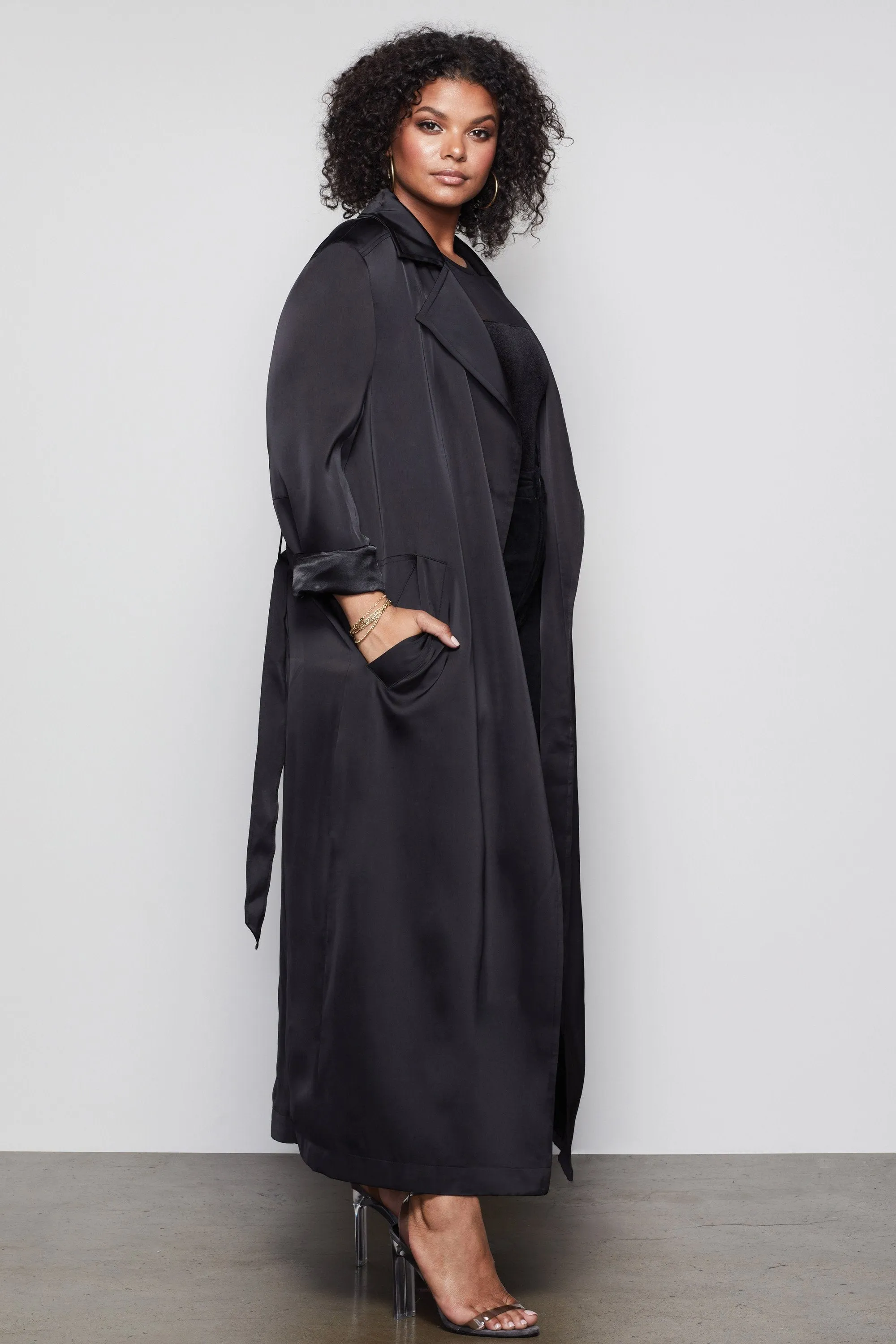 THE SATIN TRENCH | BLACK001