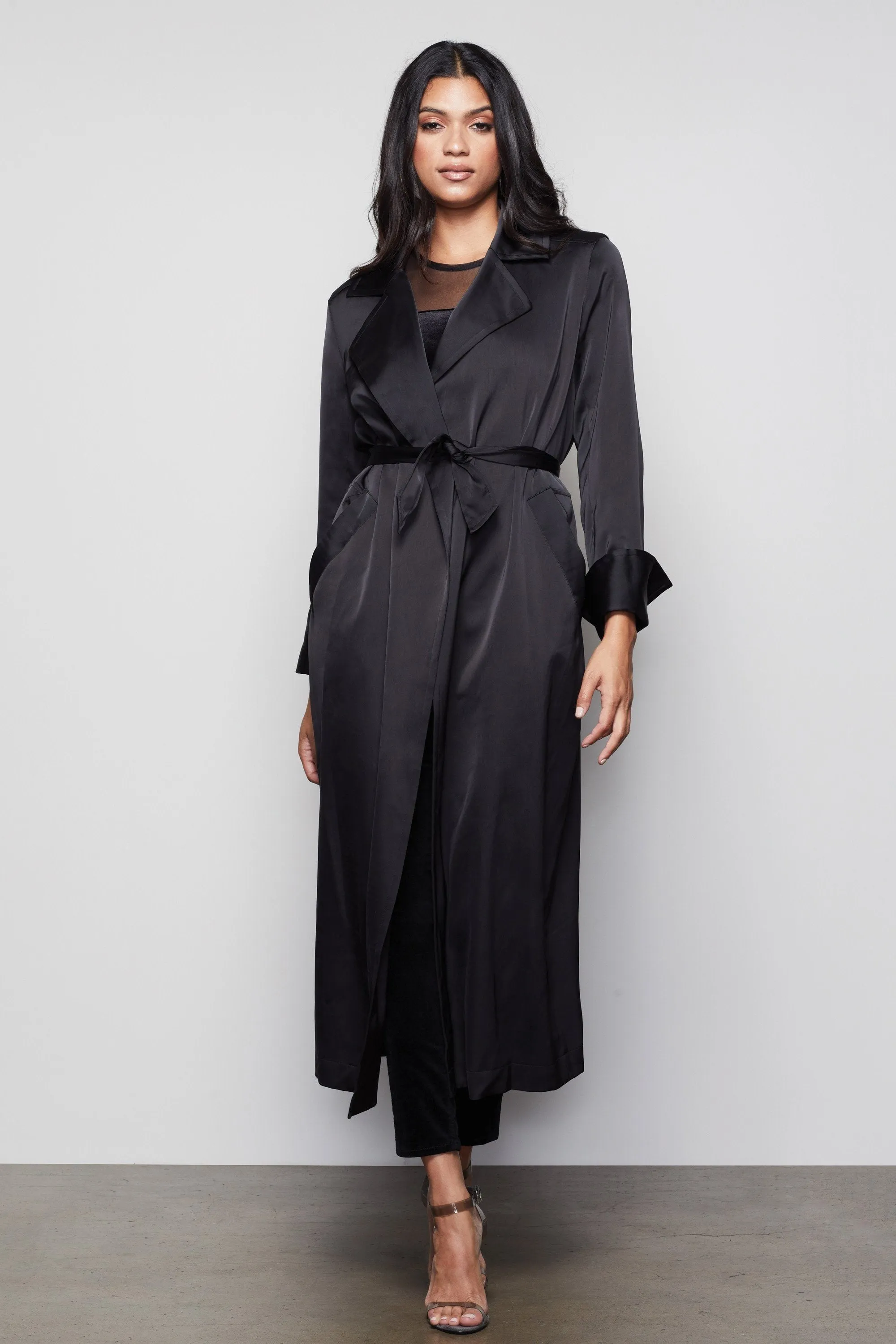 THE SATIN TRENCH | BLACK001