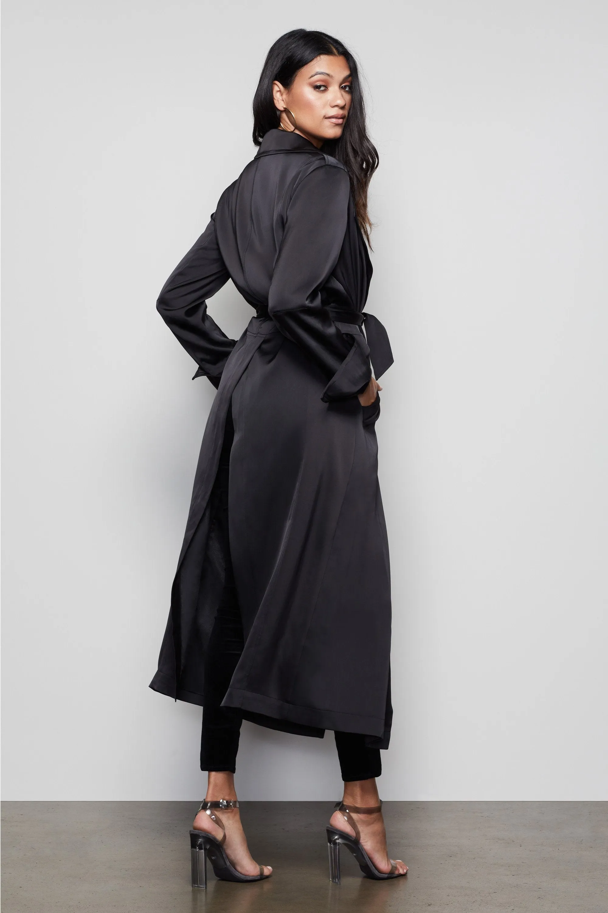 THE SATIN TRENCH | BLACK001