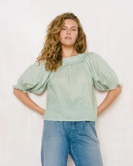 The Suraya Blouse | Ditsy Teal