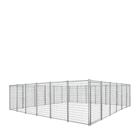 TMG Industrial 24’ x 24’ Galvanized Dog Kennel, Easy Assembly, Weather-Resistant, TMG-DCP24